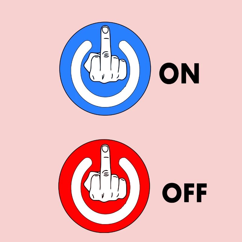 Mittelfinger EIN und AUS