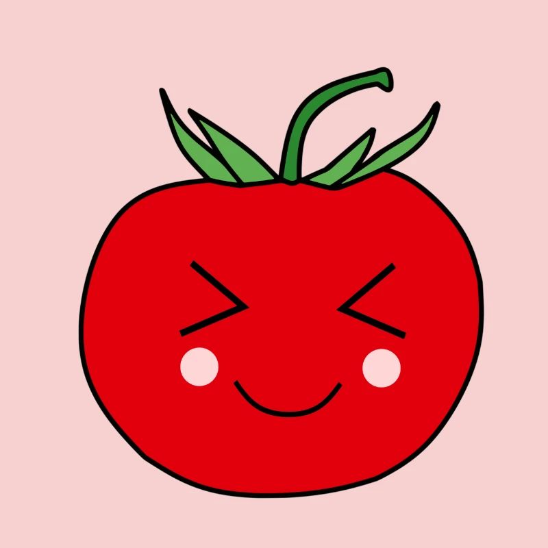Cadeau de design de visage de tomate mignon