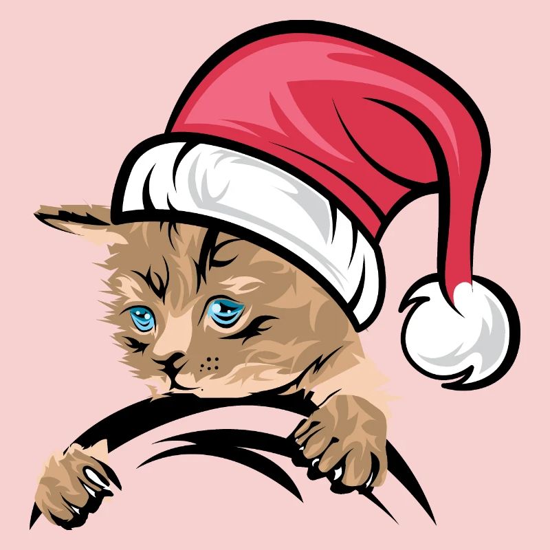 Icône de chat de Noël Icône de chat Bandes dessinées de Noël