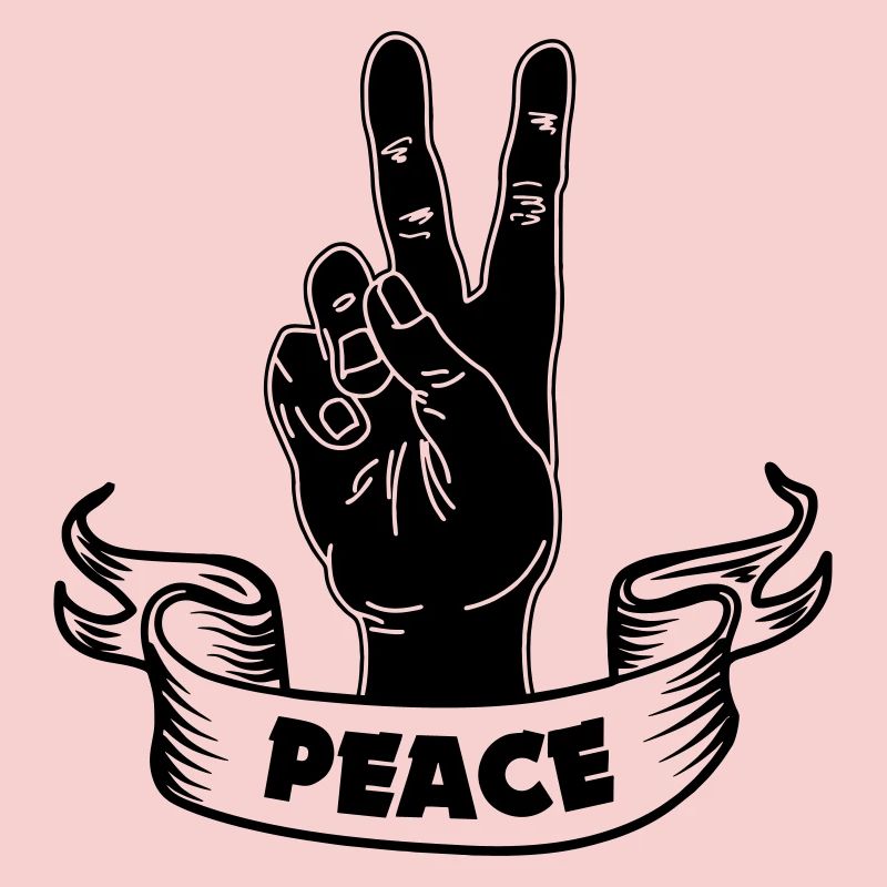 Black hand peace with text PEACE