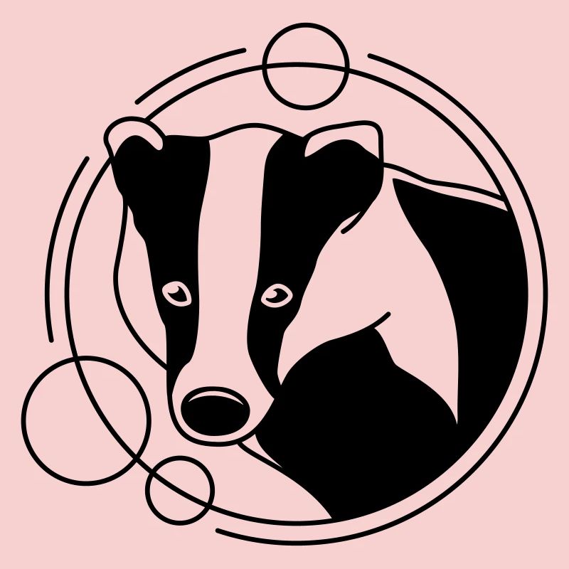 Dachs in geometrischer Form - Line-Art-Design