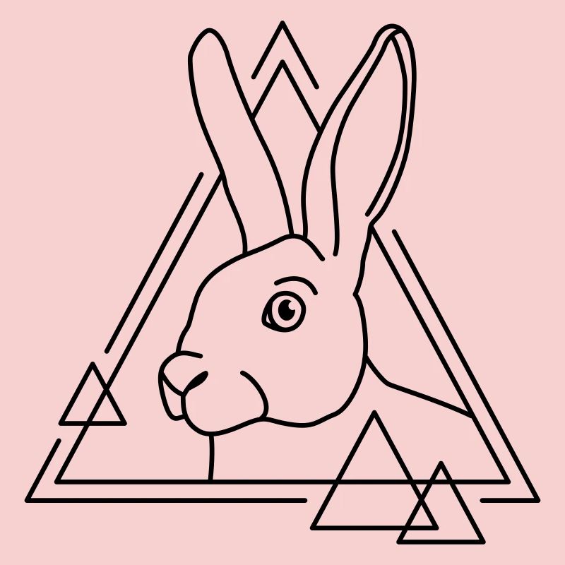 Lapin en forme géométrique - conception d’art au trait