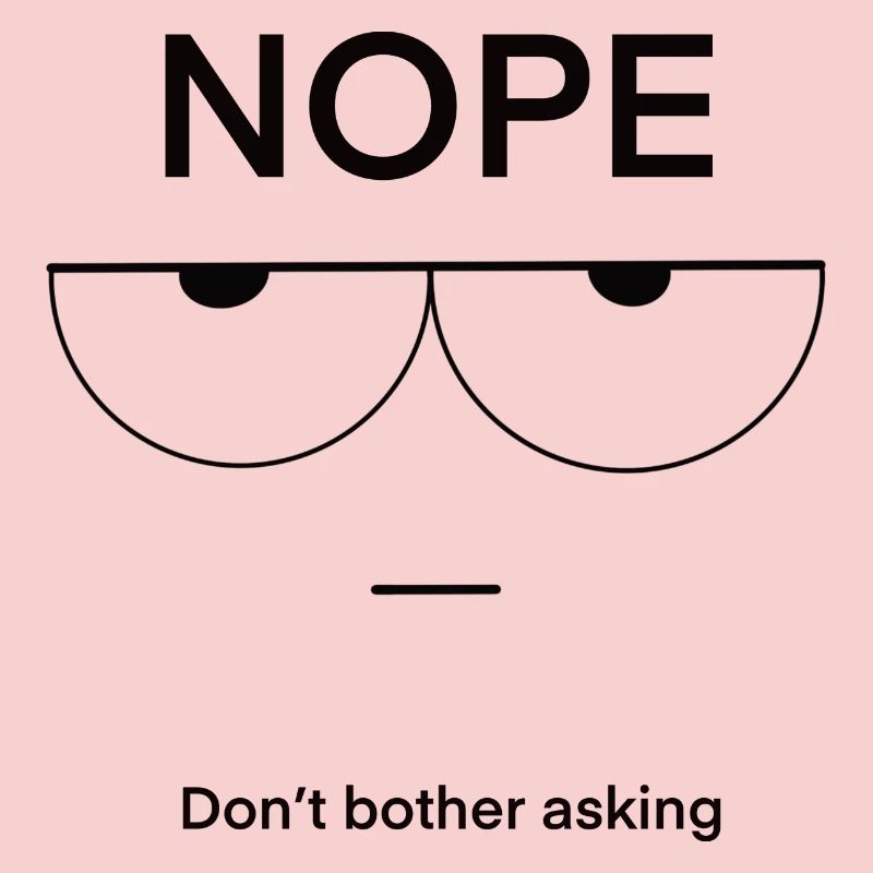 Nope Don't Bother Asking