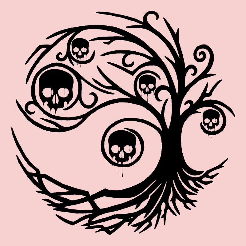 Black tree with skulls