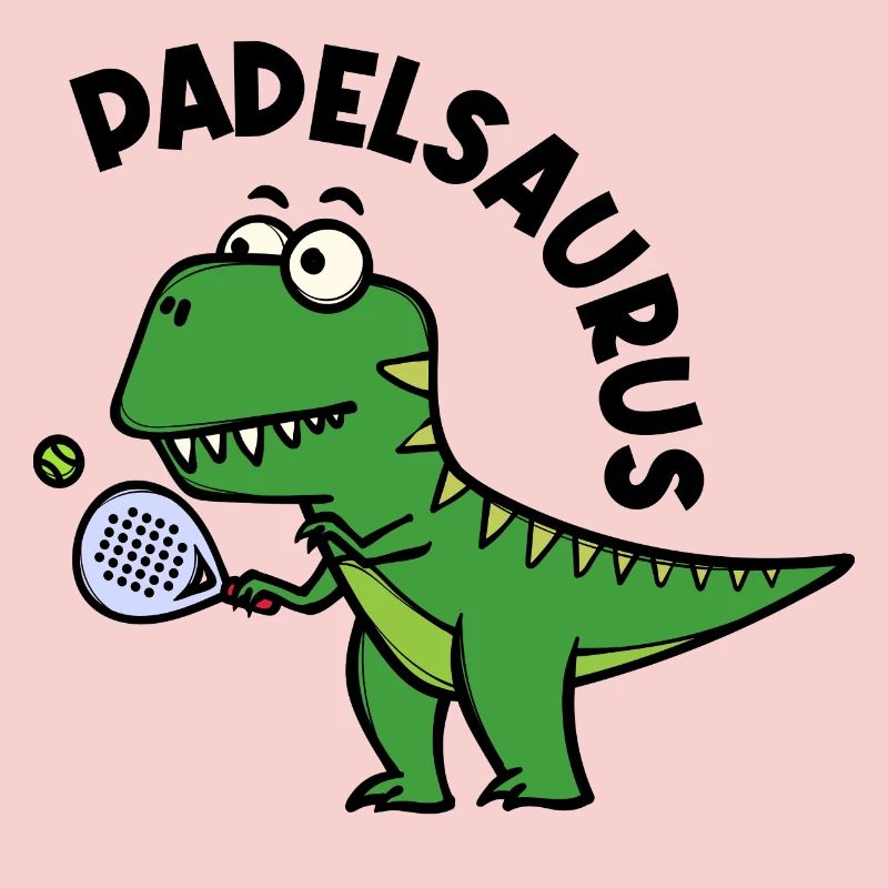 Dinosaurier Padel Spieler Schläger Ball Spruch
