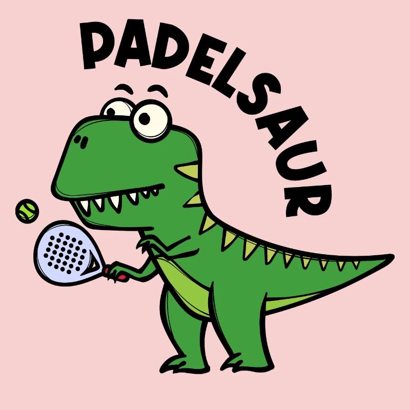 Padel Racket Player Ball Dinosaur Saying
