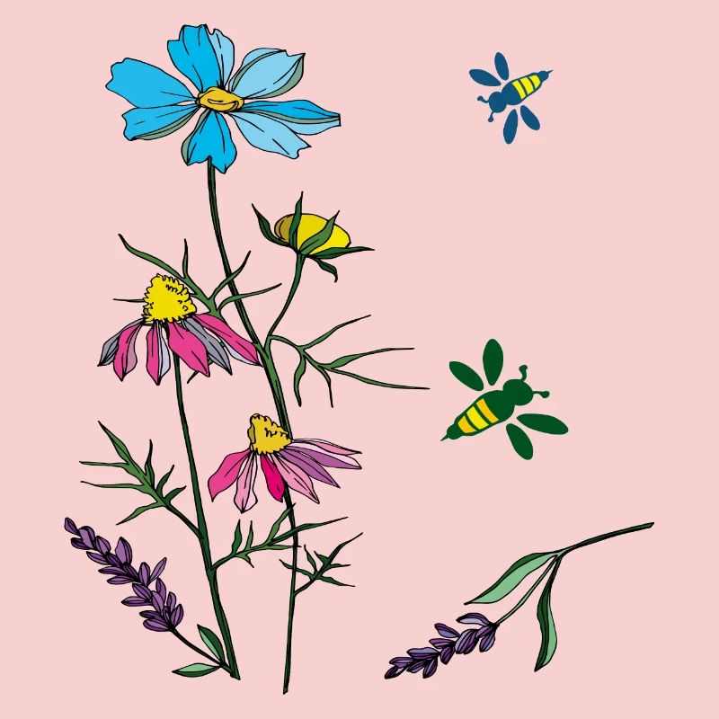 Herbs, chamomile, bees