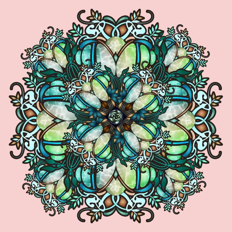 Jugendstil Rosette in transparenter Glas Optik
