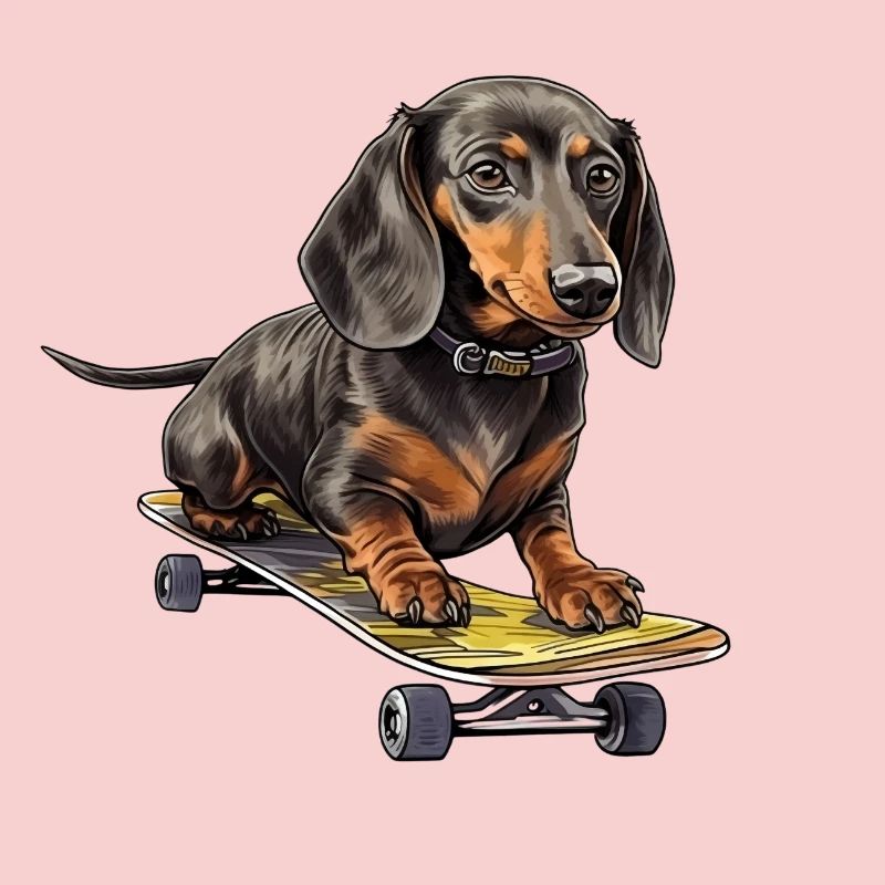 Aventure en skateboard teckel