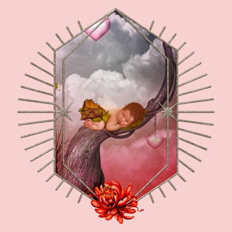 Mignon bébé fée endormi.