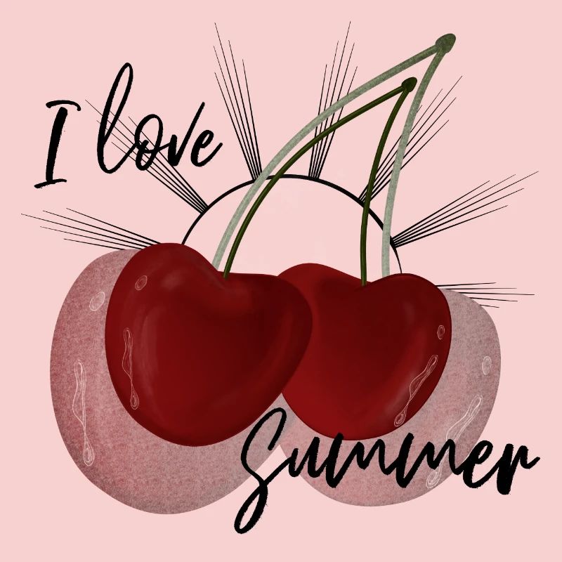 I Love Summer Cherry Design Cute