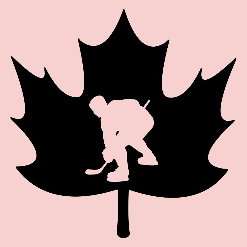 Canada maple leaf ice hockey player logo