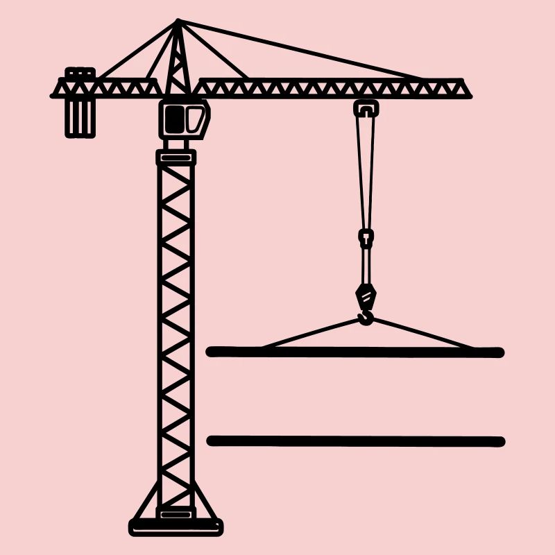 Logo de la bannière de grue de construction