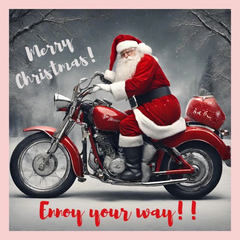 Der Weihnachtsmann auf dem Motorrad