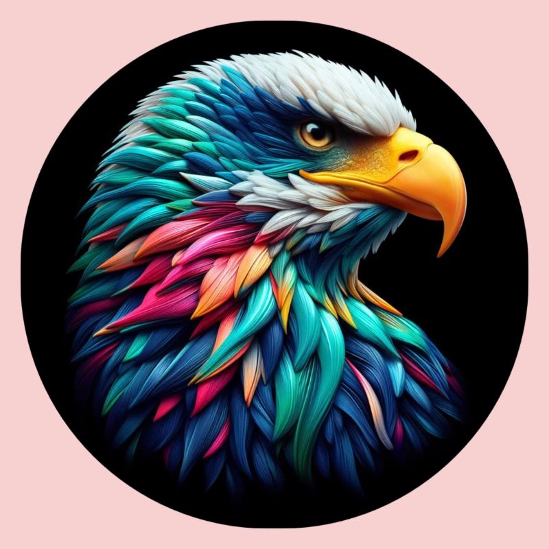 Adler Kopf bunt vor schwarzem Hintergund, Portrait