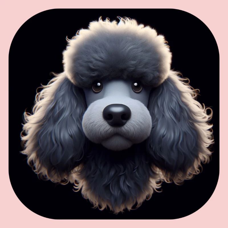 Poodle in animation style
