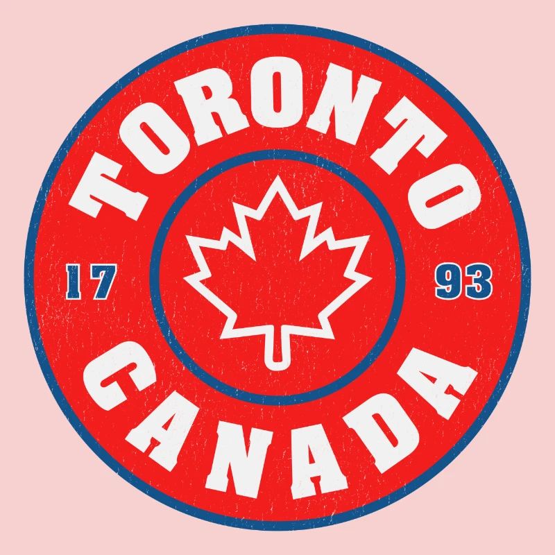 Toronto Canada Round Emblem Maple Leaf
