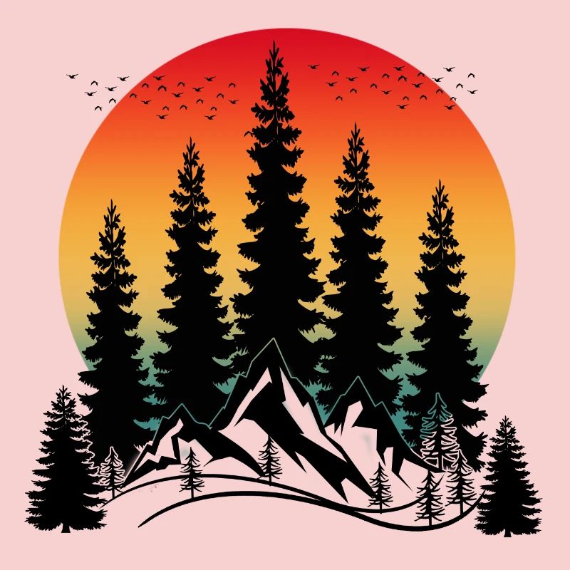SUNSET MOUNTAIN AND TREES