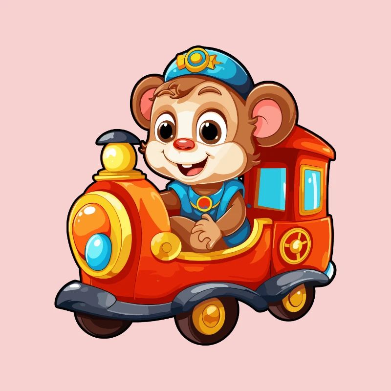 Chemin de fer des singes Chimpanzé Monkey Rides Railroad