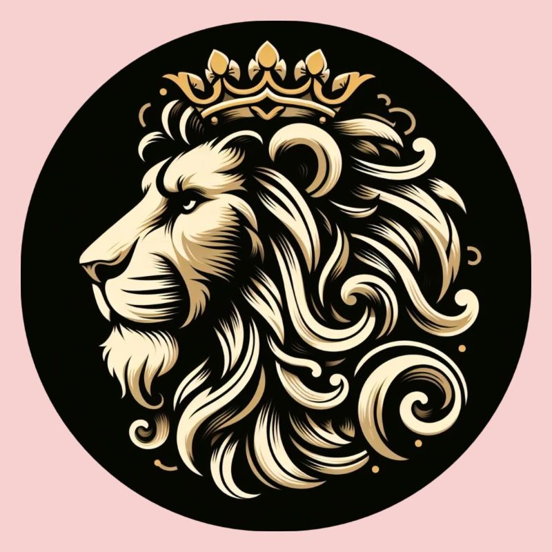 Löwe Tiger Kopf König Krone