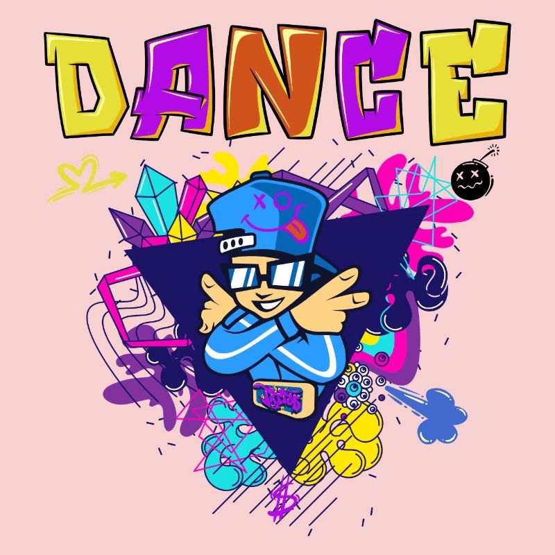 Vibrant breakdance style print design