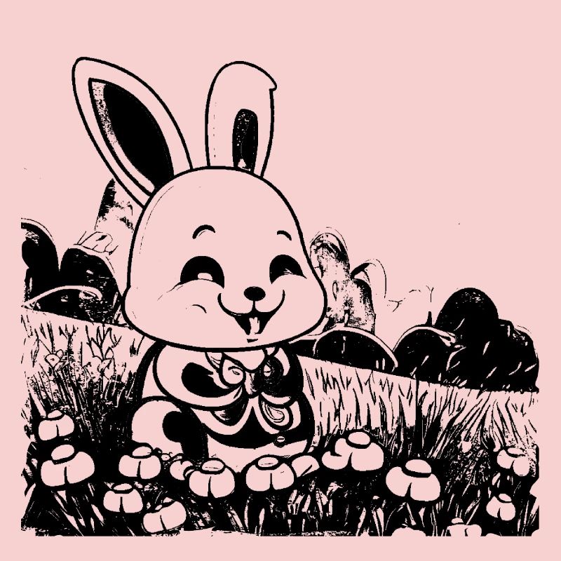 Lapin dans le style bande dessinée de prairie