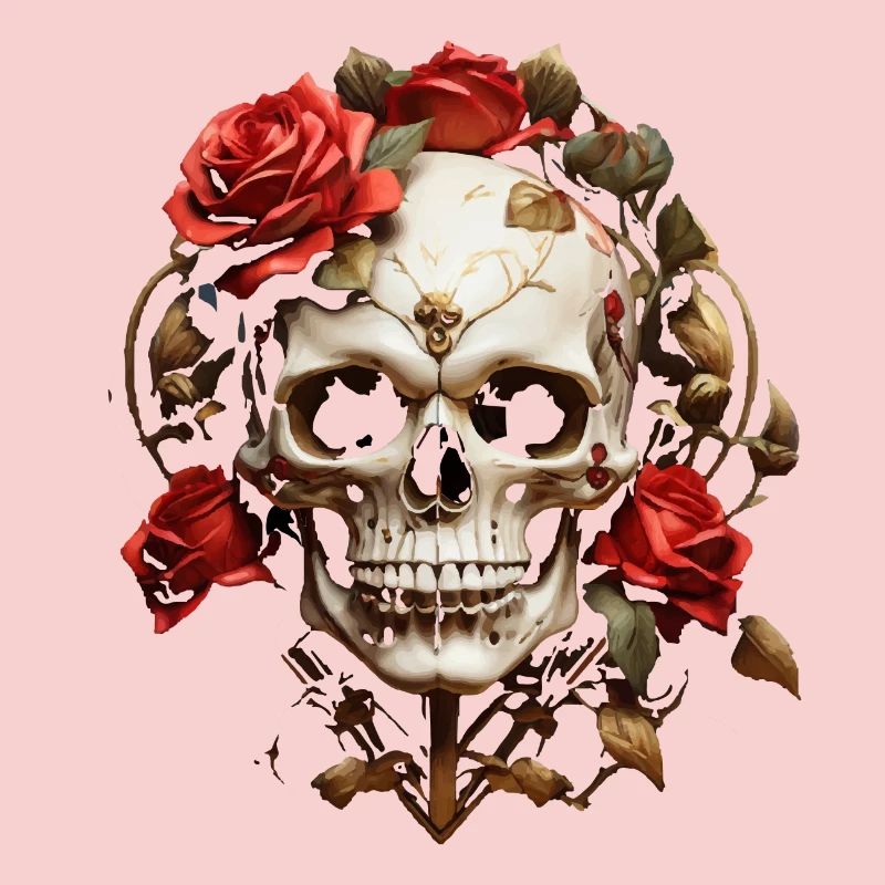 Rose Red Skull Wreath