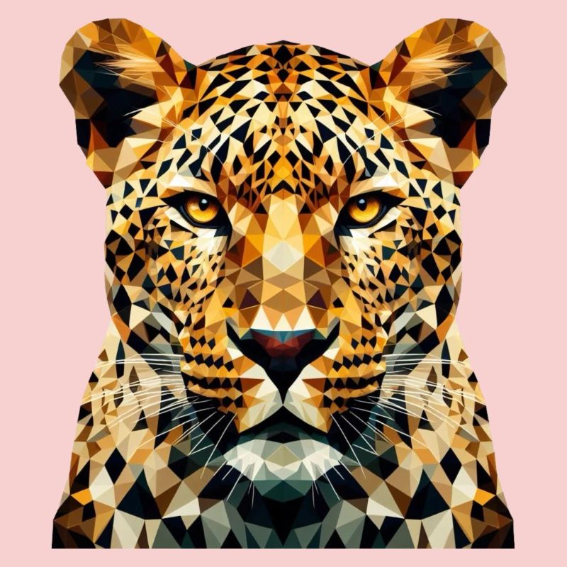 Ein Leopard im Polygon-Stil