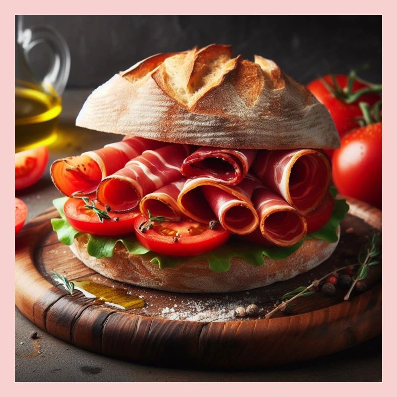 Serrano ham and tomato sandwich