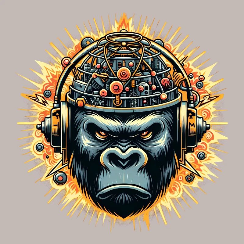 Gorilla Cybersound with Techno Head