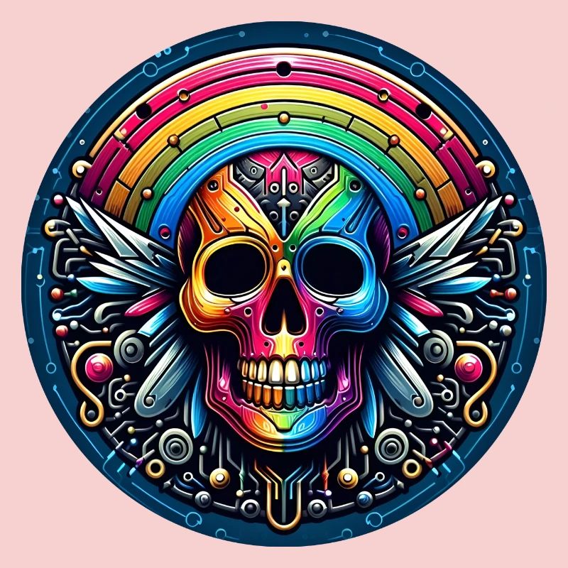 Metallic Rainbow Skull