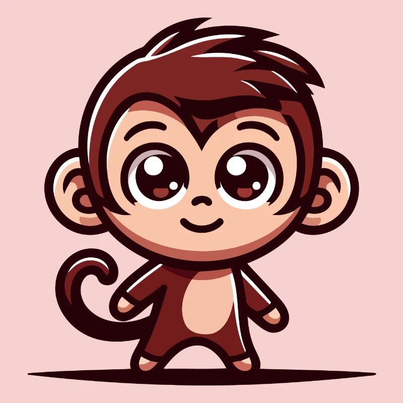 A cute cartoon style monkey