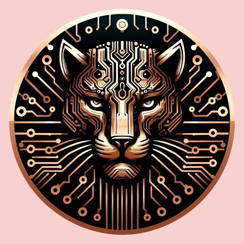 Cyber Leopard Circuit imprimé Art numérique