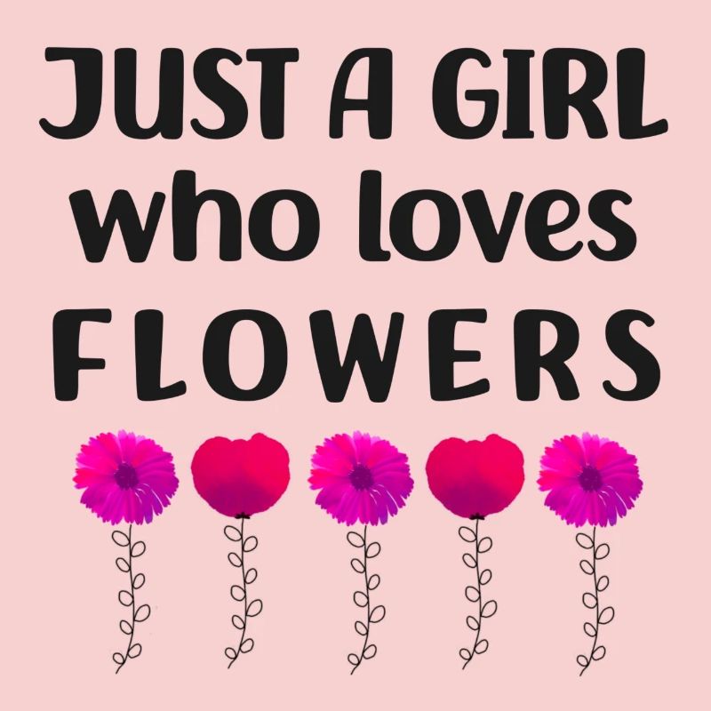 Nur ein Mädchen, das Blumen liebt