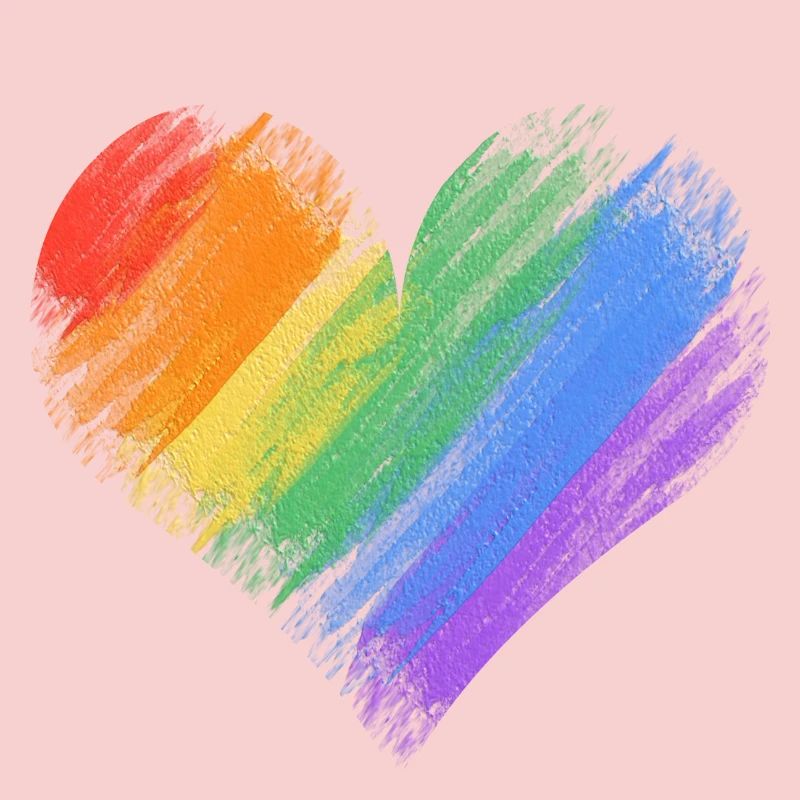 Rainbow Heart Brush Stroke