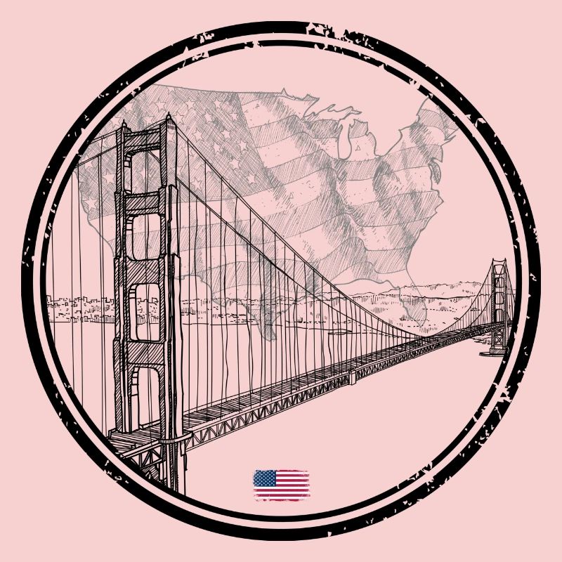 US Bridge Silhouette Map