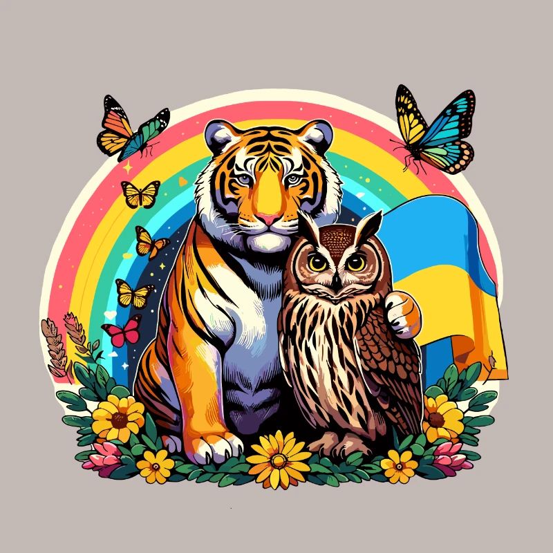 Tiger Eule Regenbogen