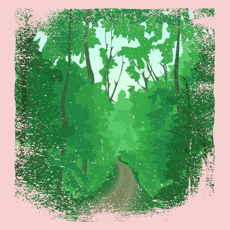 Chemin forestier avec bordure effilochée