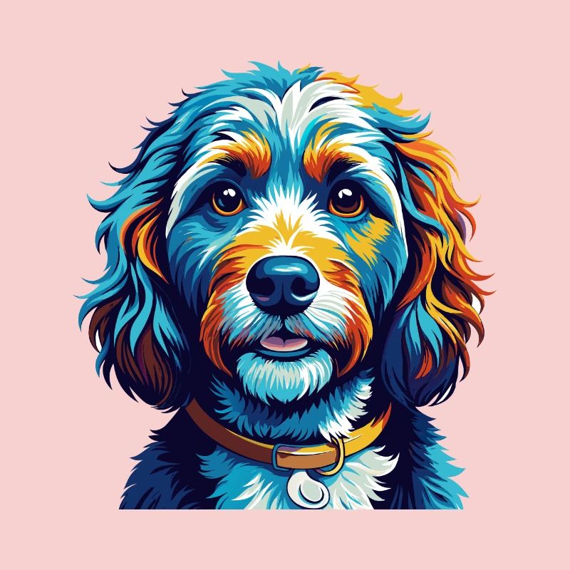 Cockapoo Chien Race Coloré Dessin Animé Kawaii