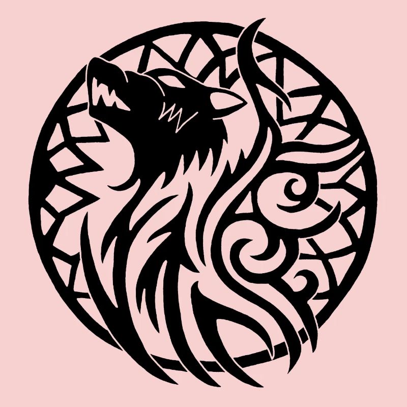 Black wolf and lucky talisman