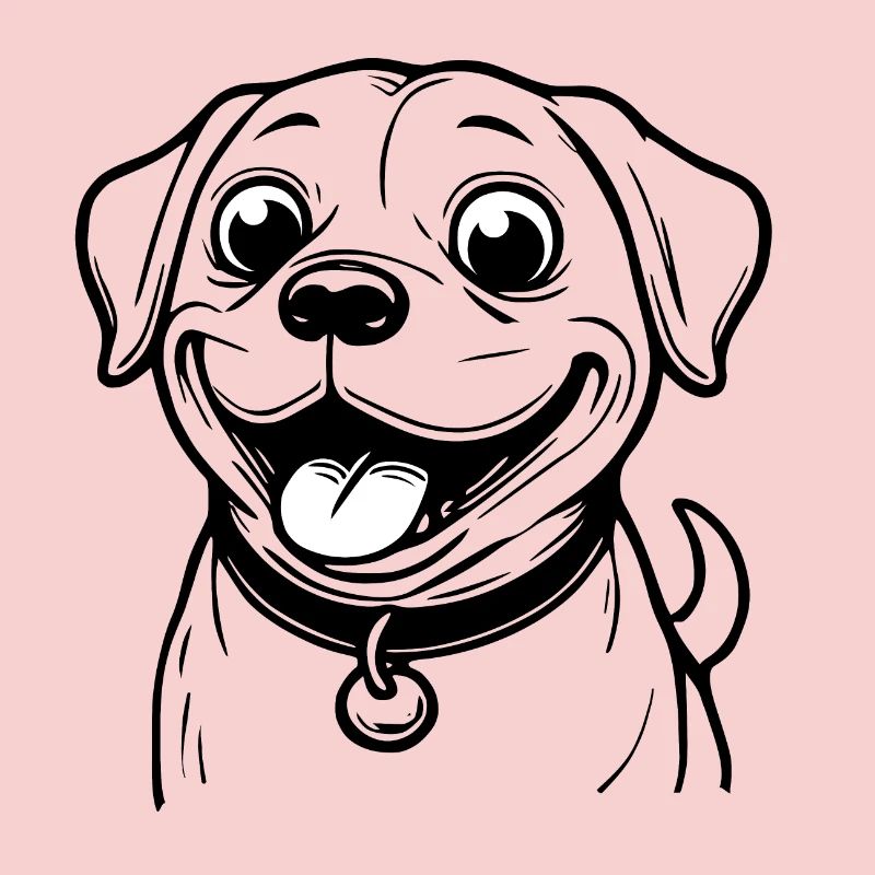 Image de la tête d’un chien joyeux