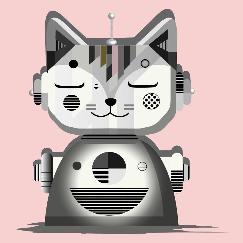Chat robot géométrique - Illustration créative
