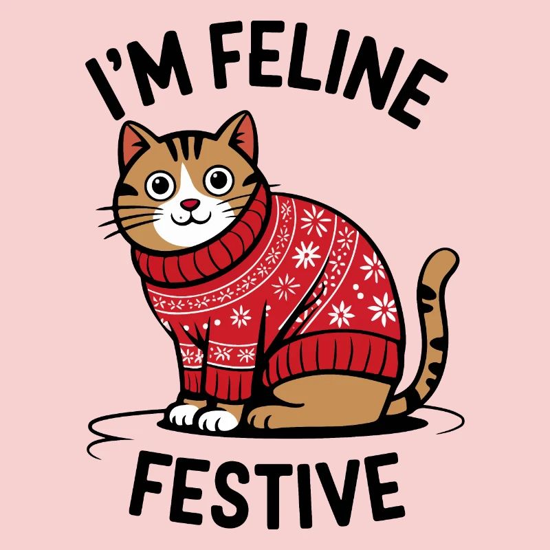 Chat festif avec pull de Noël
