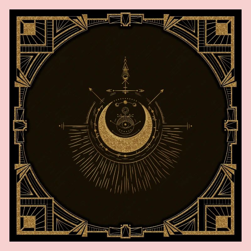 Harmonie des éléments : lune, or et géométrie.