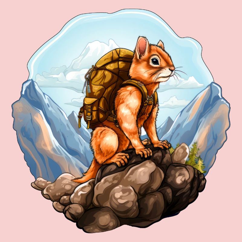 Eichhörnchen Bergsteiger / Wandern Eichhörnchen