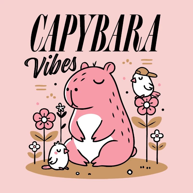 Entspanntes Capybara mit Freunden