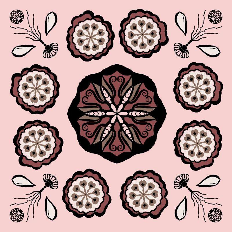 Dark flower mandala pattern