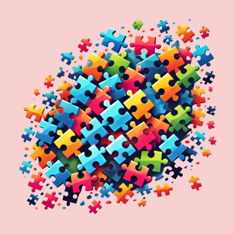 Conception de puzzle coloré pour l’expression créative