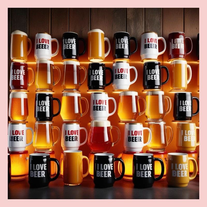 I Love Beer Mug Pattern