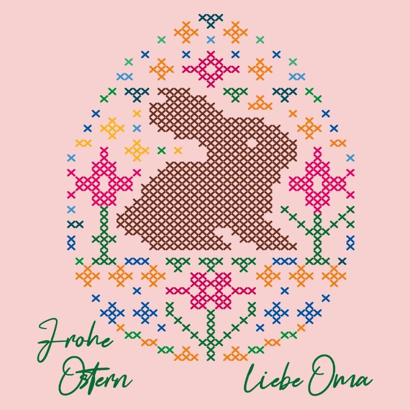 Easter egg and Easter bunny